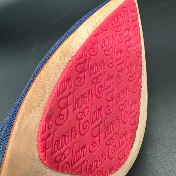 Claire Flowers Navy Blue Pointed Toe Heels Pumps Womens Size 7 Pointed Toe - Picture 10 of 14